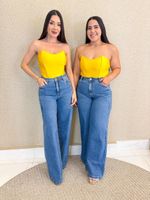 CALÇA JEANS WIDE LEG LUPY