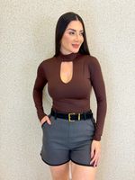BODY POLIAMIDA MANGA LONGA COM DECOTE JONES