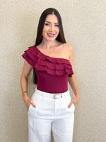 BODY NULA MANGA COM BABADOS POLIAMIDA FRILLY
