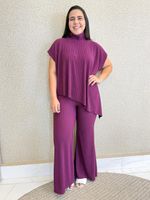CONJUNTO CALÇA E BLUSA ASSIMÉTRICA ANARRUGA ABLASS
