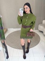 CONJUNTO DE TRICÔ MODAL SAIA E BLUSA GISELA