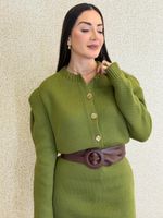 CONJUNTO DE TRICÔ MODAL SAIA E BLUSA GISELA