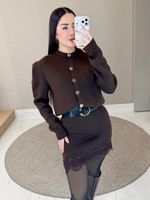CONJUNTO DE TRICÔ MODAL SAIA E BLUSA GISELA