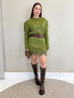 CONJUNTO DE TRICÔ MODAL SAIA E BLUSA GISELA