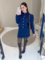 CONJUNTO DE TRICÔ MODAL SAIA E BLUSA GISELA