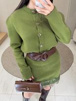 CONJUNTO DE TRICÔ MODAL SAIA E BLUSA GISELA