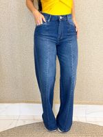 CALÇA JEANS  DETALHE FRONTAL PINCY 