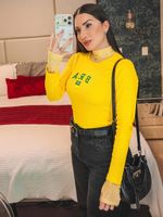 BLUSA CANELADA MANGA LONGA BRA