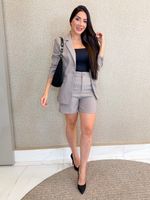 CONJUNTO BLAZER E SHORT RISCA DE GIZ KREIDE