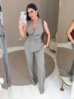 CONJUNTO CALÇA E COLETE DE ALFAIATARIA GABARDINE SOUL