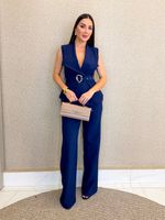 CONJUNTO CALÇA E COLETE DE ALFAIATARIA GABARDINE SOUL