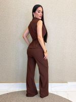 CONJUNTO CALÇA E COLETE DE ALFAIATARIA GABARDINE SOUL