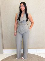 CONJUNTO CALÇA E COLETE DE ALFAIATARIA GABARDINE SOUL