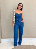 CONJUNTO JEANS COM BRILHO TOMARA QUE CAIA COM LASTEX FABLE