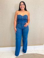 CONJUNTO JEANS COM BRILHO TOMARA QUE CAIA COM LASTEX FABLE