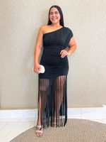 VESTIDO POLIAMIDA NULA MANGA COM FRANJAS FIRE