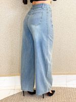 CALÇA JEANS BOYFRIEND COM BRILHO STERLING