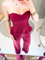 CONJUNTO CALÇA E BLUSA PEPLUM ALFAIATARIA GABARDINE CHANCEL