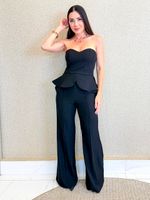 CONJUNTO CALÇA E BLUSA PEPLUM ALFAIATARIA GABARDINE CHANCEL