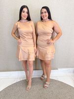 VESTIDO NULA MANGA DE CETIM ZASSEN