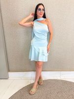 VESTIDO NULA MANGA DE CETIM ZASSEN