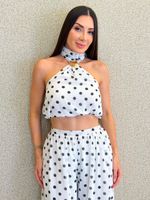 CONJUNTO CALÇA E BLUSA POÁ FRENTE ÚNICA BLAIN