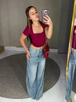 CALÇA JEANS BOYFRIEND COM BRILHO STERLING