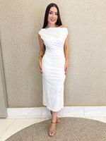 VESTIDO BENGALINE LONGUETE ASFEN