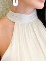 VESTIDO ACETINADO GOLA ALTA VENTURE 
