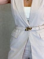 CONJUNTO CALÇA E COLETE LINHO RISCA DE GIZ ZUMMI