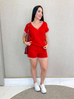 CONJUNTO SHORT E BLUSA DE TRICÔ DARWIN