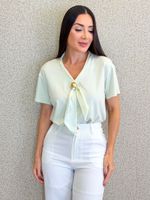 BLUSA DE ALGODÃO COM LENÇO DE CETIM TUCHER