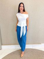 BLUSA DE RENDA COM AMARRAÇÃO  CANTILA