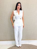 CONJUNTO CALÇA E COLETE LORIS TWILL STAVIA