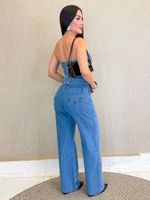 CONJUNTO JEANS TOMARA QUE CAIA COM BOTÕES STONELA