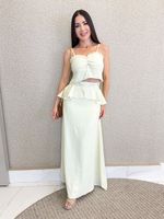 CONJUNTO SAIA LONGA E CROPPED DE ALFAIATARIA PREMIUM SULLIVAN