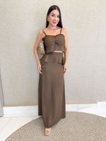 CONJUNTO SAIA LONGA E CROPPED DE ALFAIATARIA PREMIUM SULLIVAN