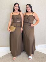 CONJUNTO SAIA LONGA E CROPPED DE ALFAIATARIA PREMIUM SULLIVAN