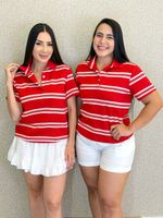 BLUSA GOLA POLO LISTRADA POLY