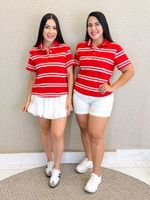 BLUSA GOLA POLO LISTRADA POLY