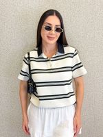 BLUSA GOLA POLO LISTRADA POLY