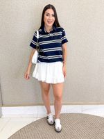 BLUSA GOLA POLO LISTRADA POLY