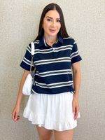 BLUSA GOLA POLO LISTRADA POLY