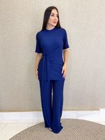 CONJUNTO ANARRUGA CALÇA E BLUSA DE AMARRAÇÃO SAMIH