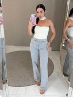 CALÇA WIDE LEG GRAYNI