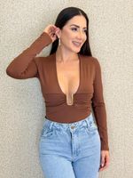 BODY POLIAMIDA COM DECOTE E MANGA LONGA ESTOCOLMO