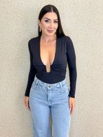 BODY POLIAMIDA COM DECOTE E MANGA LONGA ESTOCOLMO