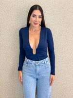 BODY POLIAMIDA COM DECOTE E MANGA LONGA ESTOCOLMO