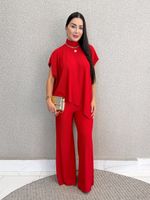 CONJUNTO CALÇA E BLUSA ASSIMÉTRICA ANARRUGA ABLASS