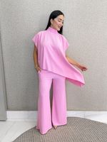 CONJUNTO CALÇA E BLUSA ASSIMÉTRICA ANARRUGA ABLASS
